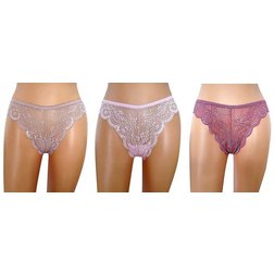 Krajkové brazilky 1628 - 3 pack módní barvy: antique rose + confetto + ciclamino/S