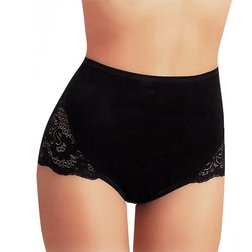 Bavlněné culotte kalhotky s vysokým pasem a krajkou - vel.L